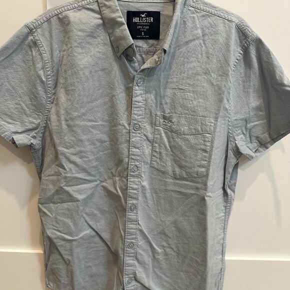 Hollister Light Blue Linen Blend Button-Down Shirt – Size S - Picture 1 of 2